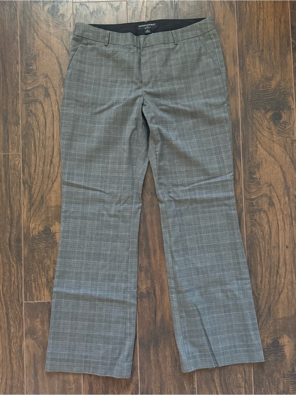 Banana Republic Grey Plaid The Martin Fit Wool Blend Pants Size 6S